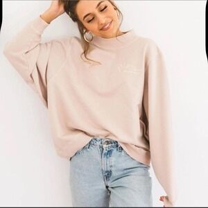 Kristin made Johns discontinued sweatshirt pink Love One Another embroidered S/M